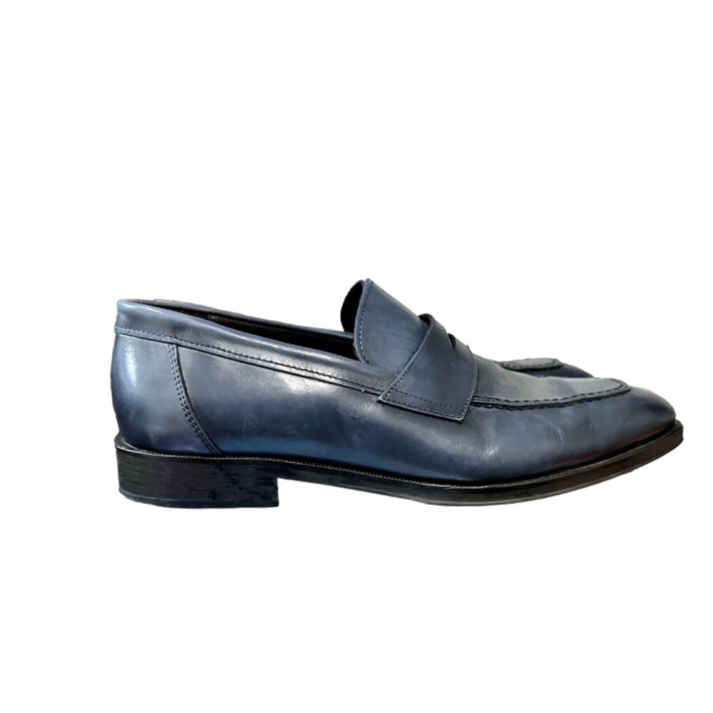 Bruno Magli Hudson Blue Leather Penny Loafers – Made in Italy – - Picture 5 of 8
